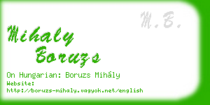 mihaly boruzs business card